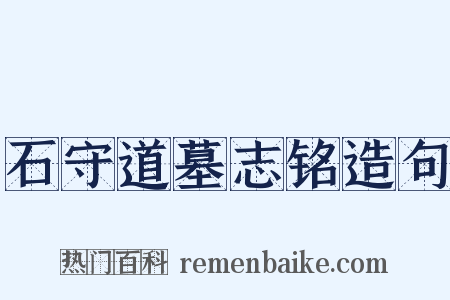 石守道墓志铭造句是什么意思的图片